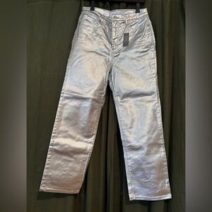 LOFT Shimmering Silver Trousers